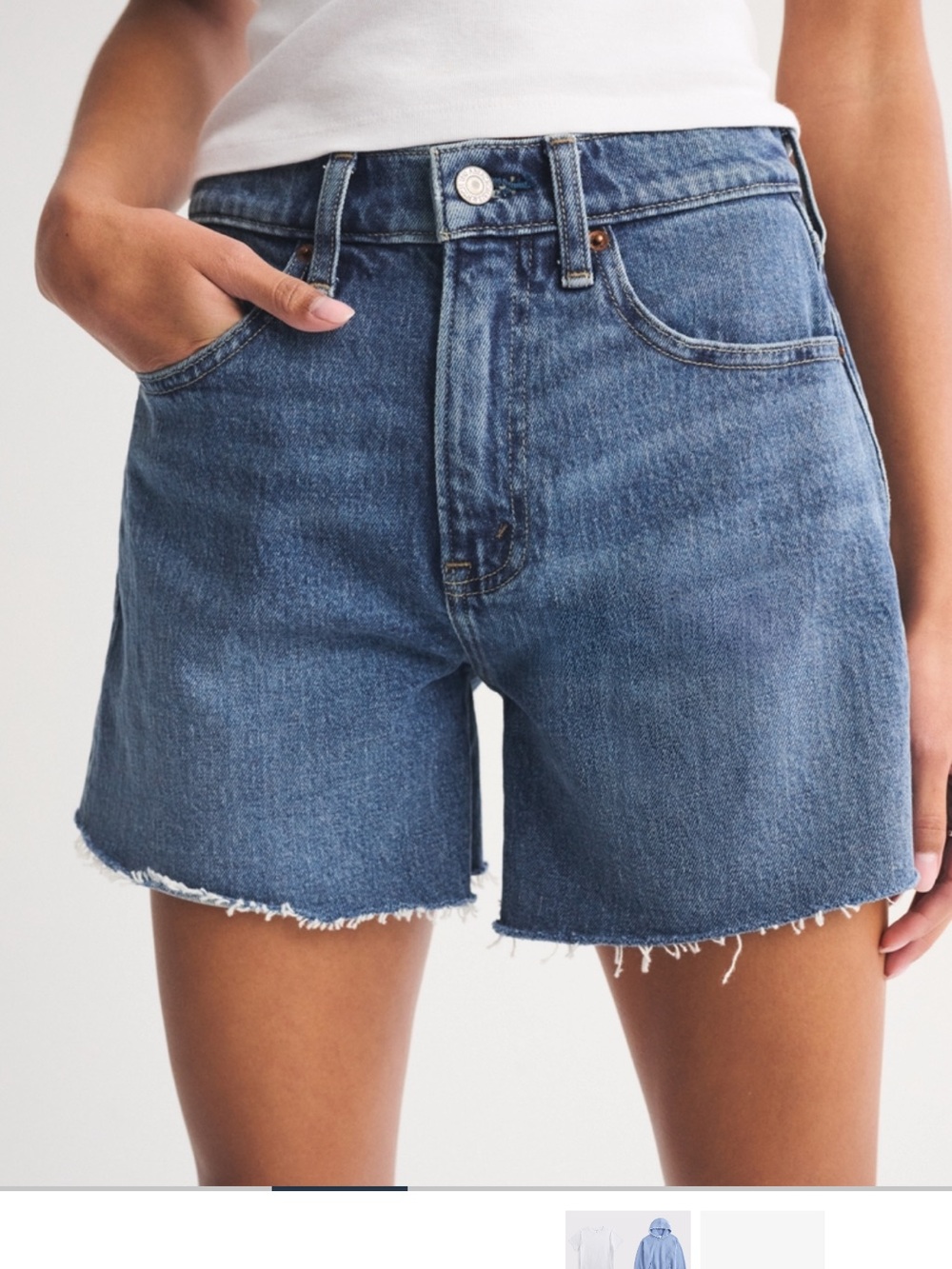 Abercrombie & Fitch High-Rise Dad Shorts 5” inseam - Picture 1 of 10